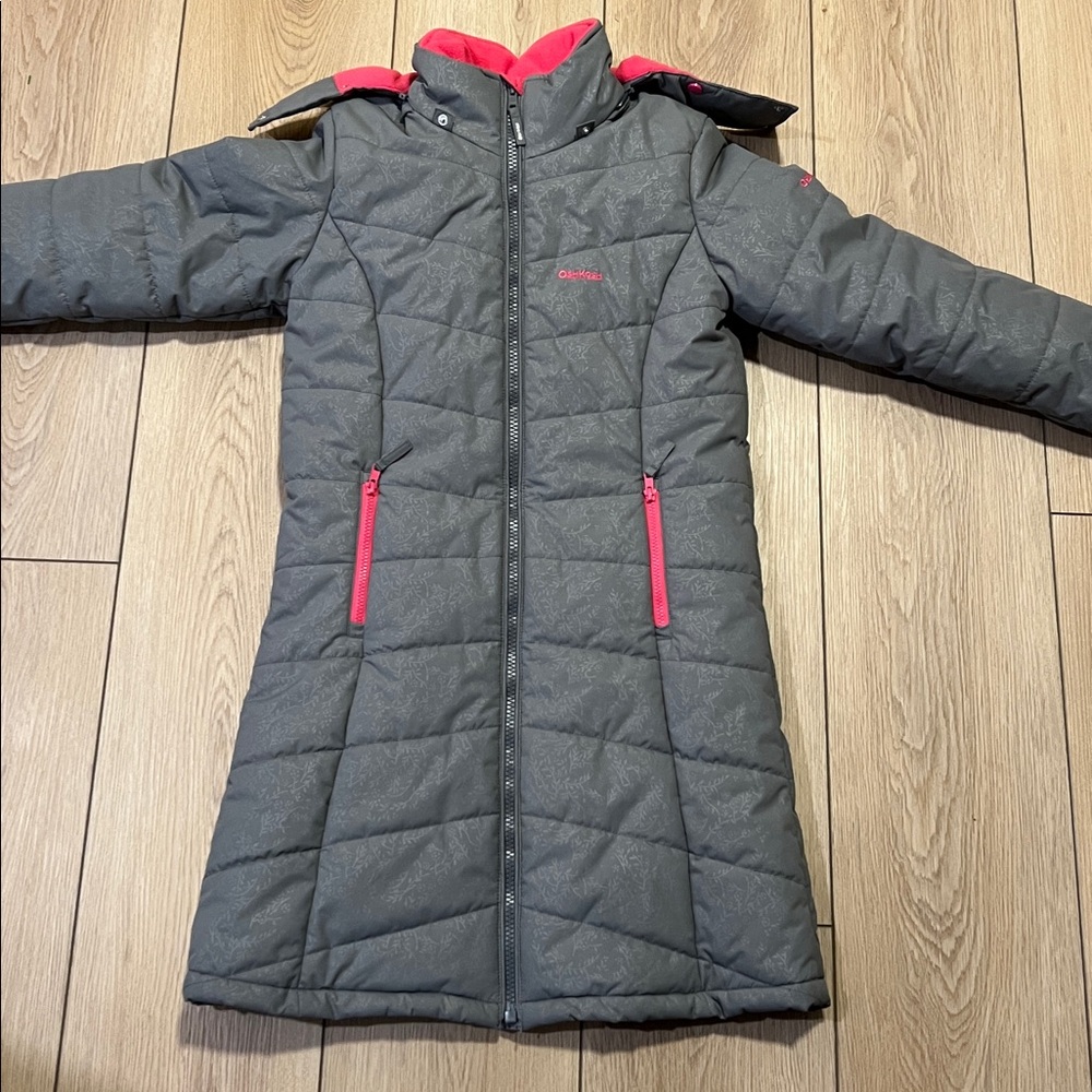 Oshkosh Girls Winter Coat Gray and Pink Size 14 - Like New Condition - Picture 6 of 9